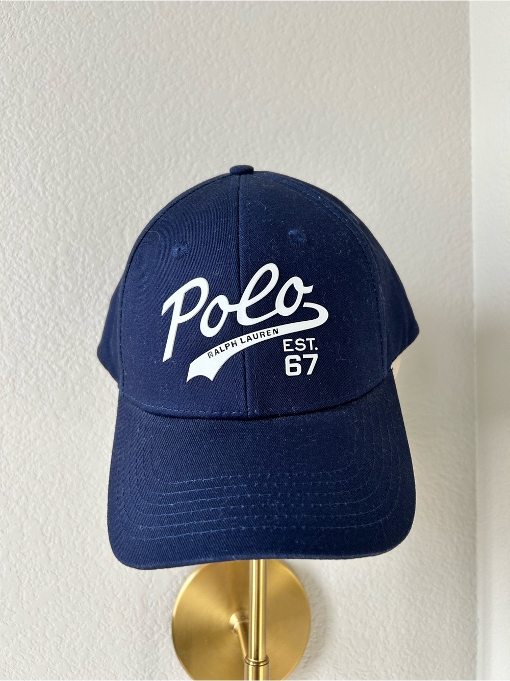 Polo by Ralph Lauren Navy Cap with White Script Logo